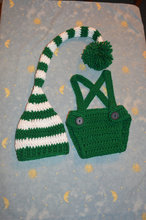 Crcohet Baby Elf Hat, Baby Long Tail Elf, Newborn Long Tail Elf Hat, Baby Boy Elf Hat,diaper cover with suspenders