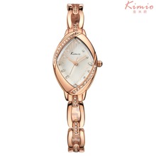Kimio 2015 nuevas mujeres forman relojes de lujo del diamante oro de la pulsera mujeres Display analógico de cuarzo reloj de pulsera