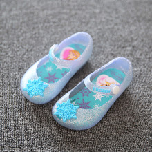 2016 New Summer Ice Snow Queen Girls Sandals,Elsa Girls Shoes Jelly Soft Kids Sandals,Sandalen,Sandal,Kids Shoes,Beach Sandal