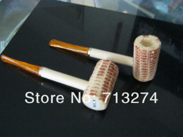 Free shipping 5pcs lot Original corn cob tobacco pipe as healthy smoke cigarette filter eco friendly