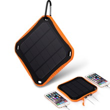 Window solar charger with LED flashlight + Power Bank 5600mAh, Dual USB solarport