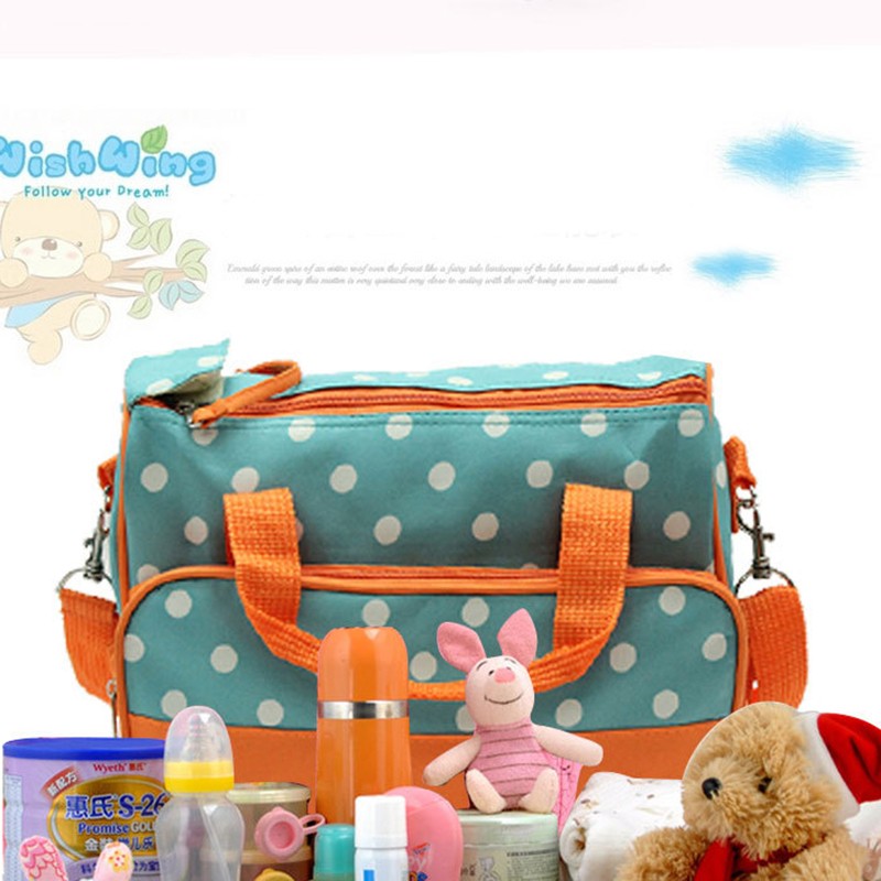 5PCS New Baby Diaper Bag Large Fashion Nappy Bags For Mommy Multifunctional Maternity Stroller Bag Baby Changing Handbag HK799 (2)