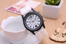 Casual Watch Geneva Unisex Quartz watch 14color men women Analog wristwatches Sports Watches Rose Gold Silicone watches Dropship