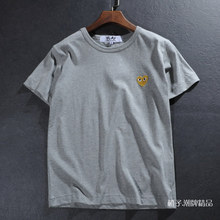 2015 new Women Lady Girl Men Comme des garcons cdg play fashion T-shirt gold heart white gray black short sleeve shirt S M L XL