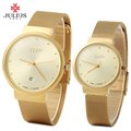 Julius 2016 Luxury Brand Couple Watches Lovers Waterproof Dress Watch Men Women Ultra Thin Full Steel