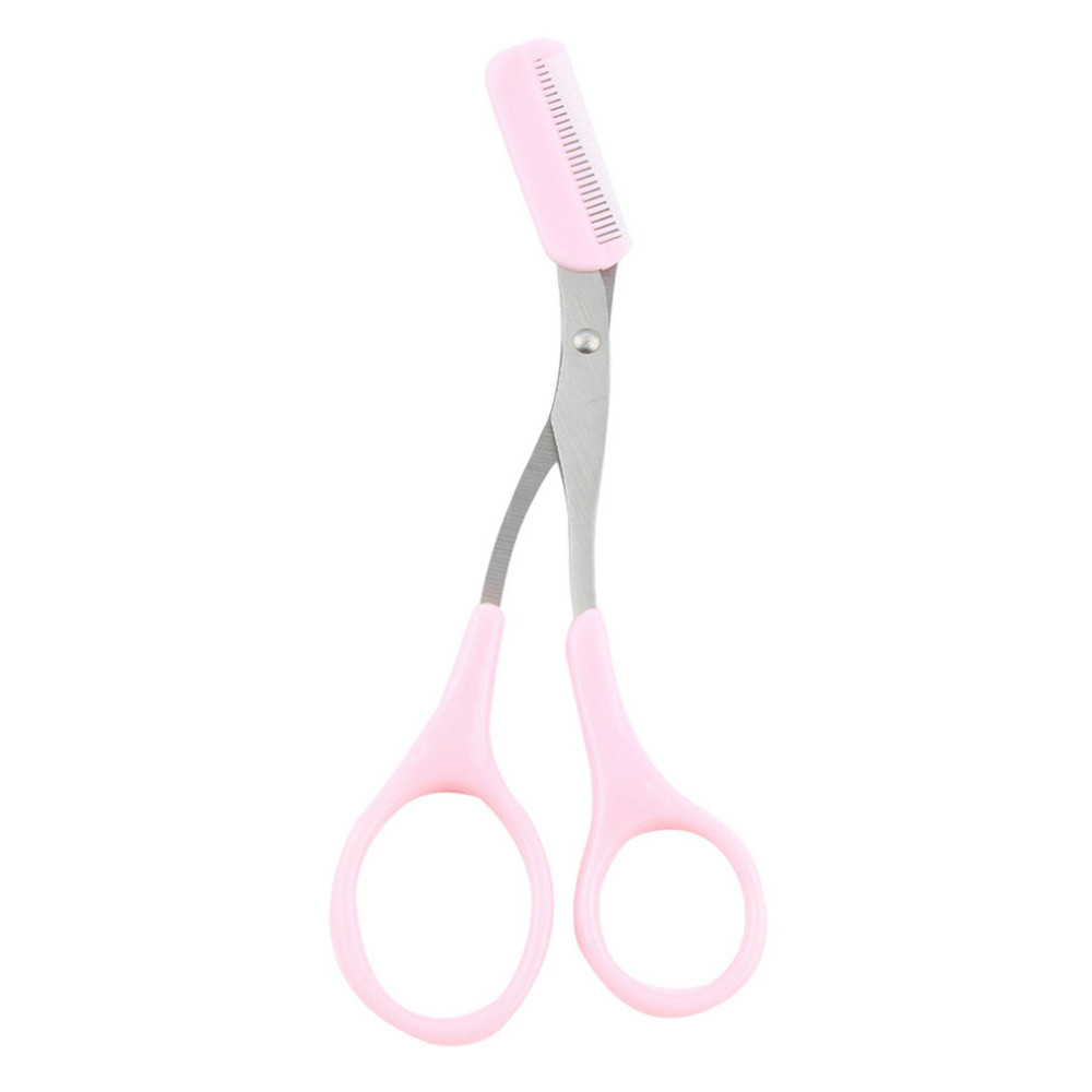 New Girl Lady Eyelash Thinning Shears Comb Eyelash Hair Clips Scissors Shaping Eyebrow Grooming