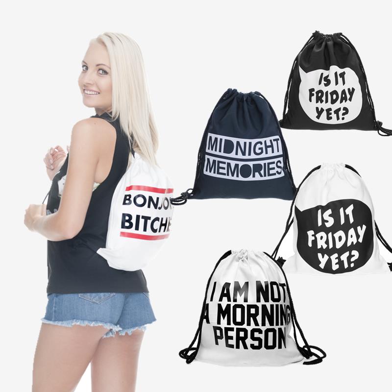 Classic Letter 3D printing Women s Men s Gym Bags Handbag Daypack mochila feminina bolso de