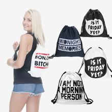 Classic Letter 3D printing Women’s Men’s Gym Bags Handbag Daypack mochila feminina bolso de lazo Travel drawstring bag backpacks