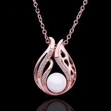 N548 New Design Wedding Women Necklace 18K Gold Plated Austrian Crystal Pendant Necklace Pearl Jewlery Vintage