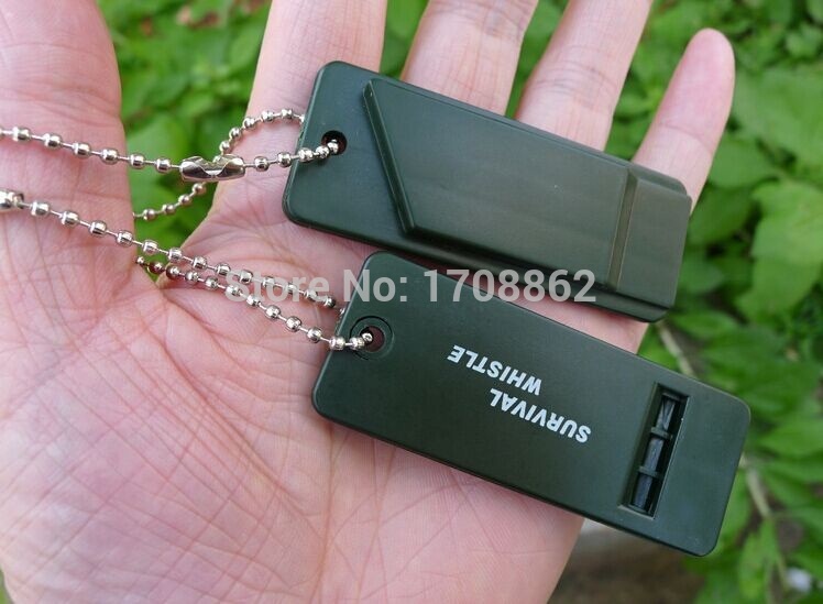 Description Picture 2 of itemEDC tool outdoor Camping equipment Multi Survive Whistle Military Hiking Adventure Rescue Emergency Signal keychain WhistleFW020