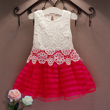 New 2016 Girls Dresses Fashion Casual Summer Lace crochet Tutu Dress Kids Girl Party Clothes for 2-6Y Children Vetement Fille