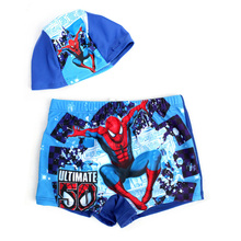 New 2016 Kids Boy Minions Swimwear Children Summer Fashion Spiderman Swimming Trunks Boys Bathing Swimsuit 2pcs
