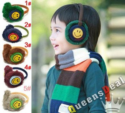 477 New baby headband earmuffs 601   Headband Winter Smile Face For Baby Girls & Boys 3PCS in Earmuffs from 