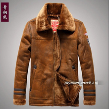 2013 autumn and winter hot male men’s leather jacket warm lapel leather fur coat men big size motorcycles jackets Brand fashion