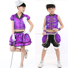 High Quality Sequins Jazz Dance Suits Costume Children Stage Performance Clothing Sets Boys Girls Children’s Set Dancewear