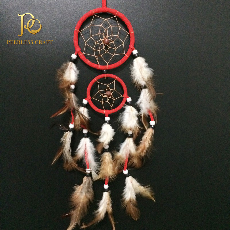 Red Dream Catcher Native American Decoration Indian Dream Catcher