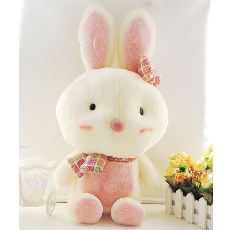 large pink bunny stuffed animal