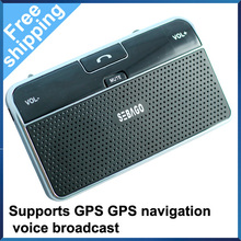 Free Shipping Wireless Bluetooth Handsfree Speakerphone Car Kit Bluetooth Hands free Kit Support mobile phones play music