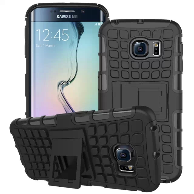S6 S6 edge Armor Case Hybrid Kickstand Display Cover For Samsung Galaxy S6 edge Combo Hard