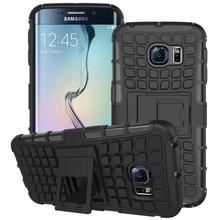 S6 edge Armor Case Hybrid Kickstand Display Cover For Samsung Galaxy S6 edge Combo Hard PC + Soft TPU Silicone Back Case Cover