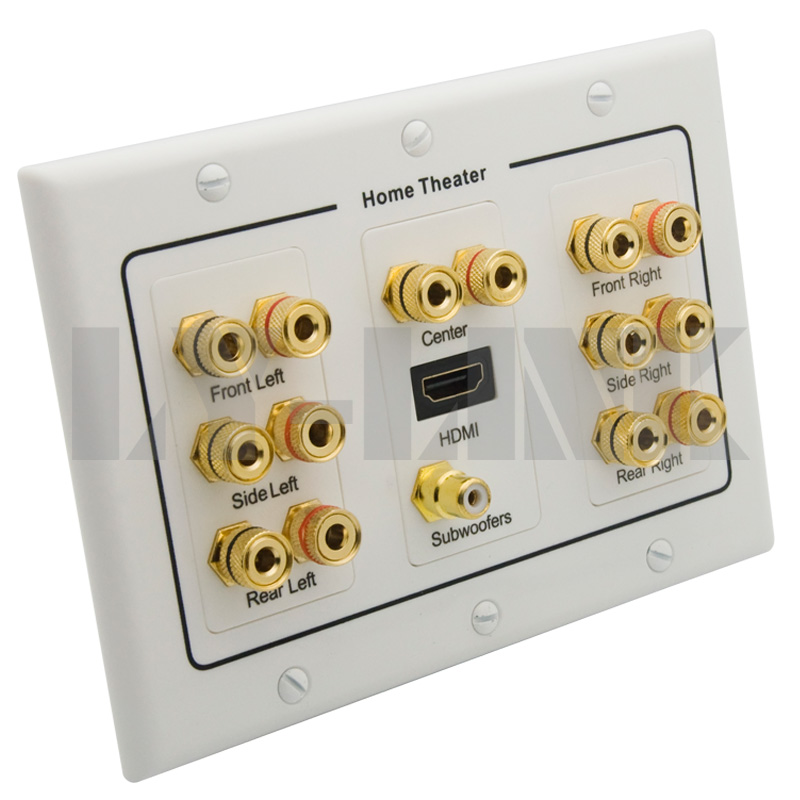 Home Theater 7.1 Surround Sound Speaker sound box Wall Plate + HDMI + Audio Banana Home Theater 7.1 Surround Sound Speaker sound box Wall Plate + HDMI + Audio Banana