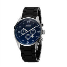 Nuevos hombres de silicona + aleación correa de reloj de cuarzo tres pequeño dial decoración marca skmei calendario reloj grande del dial del reloj logo informal