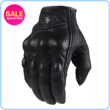 Retro Perforated Leather Motorcycle Gloves 2 Style Cycling Moto Motorbike Protective Gears Motocross Glove