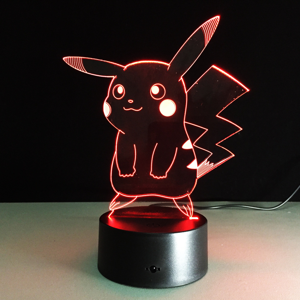 USB RGB лампа в виде Пикачу с сенсорным затемнением 3D ночной Светильник IMG_2161