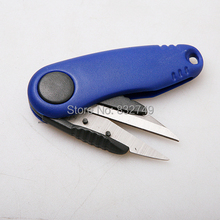 New Orange/Blue For Cutting Fishing Line Braid Fish Tool Retractable Scissor Pliers Cutter Free shipping
