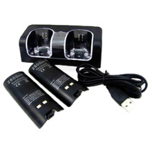 Dual Charger Station 2x 2800mAh Rechargeable Battery for Wii Remote Control