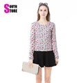 Fashion Floral Printed Zipper Jackets Women 2016 New Quilting Round Neck Cotton Autumn Winter Coat Slim