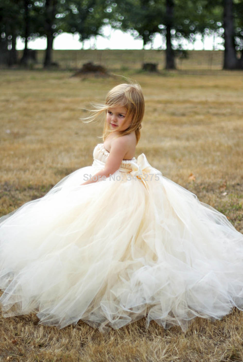 Livraison sur mesure 2,14 ans enfant petites filles ivoire tutu robes pour le mariage
