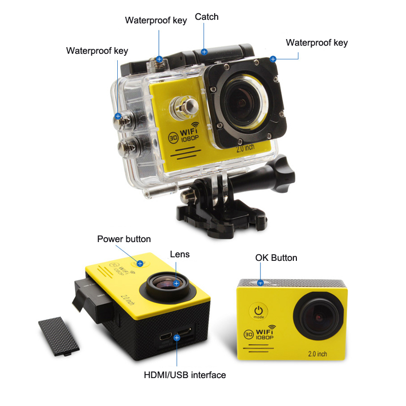 Original SJ7000 Sport Camera Wifi 2 0inch Waterproof 30M Full HD 1080P Novatek 96655 Better than