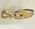 Bathroom Wall Mounted Classical Europe Style Antique Brass Soap Dish Basket Holder