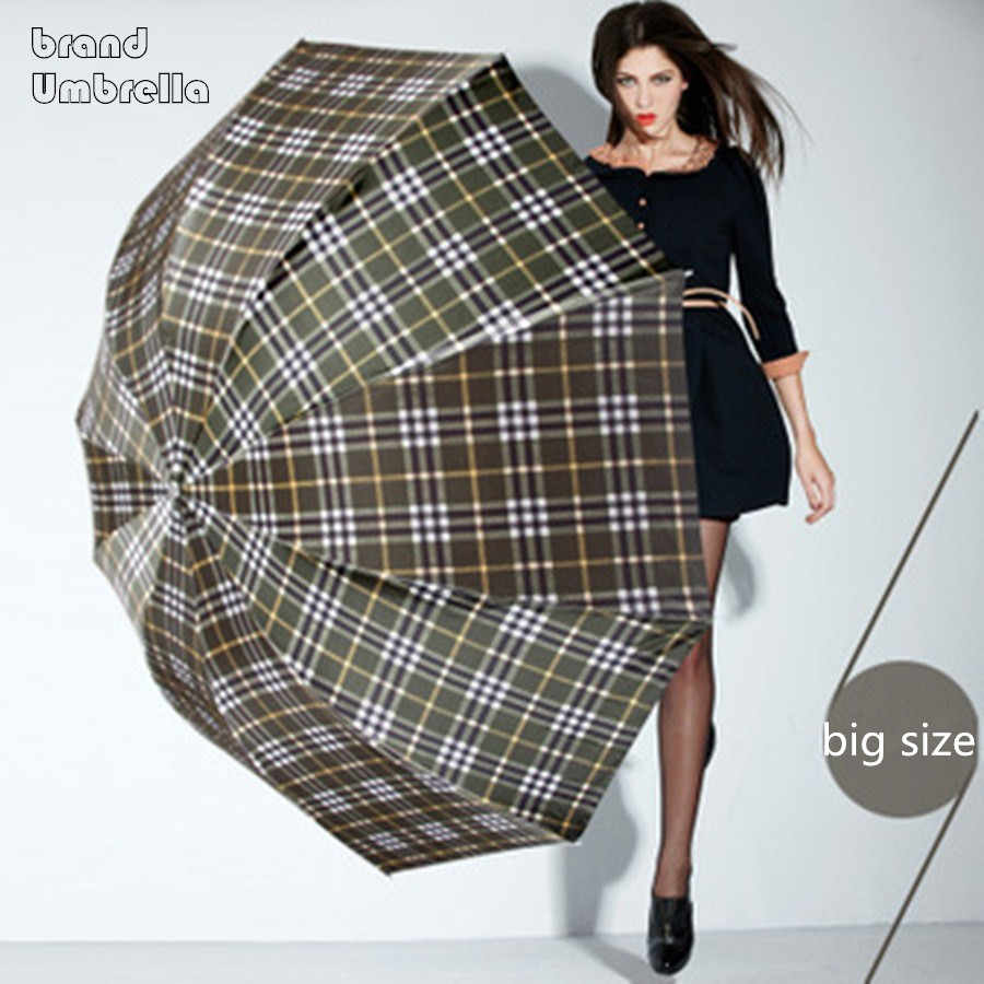 British style Oversized Lattice Fold Anti-UV Sun/Rain umbrella rain women/men Stick Outdoor Umbrella Manual Big Parasol