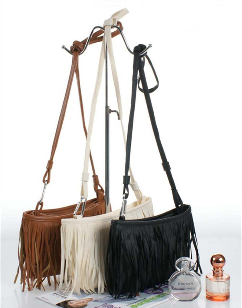 dames tassen Fashion PU Leather Women s Suede Weave Tassel Shoulder Bag Messenger Bag Fringe Handbags