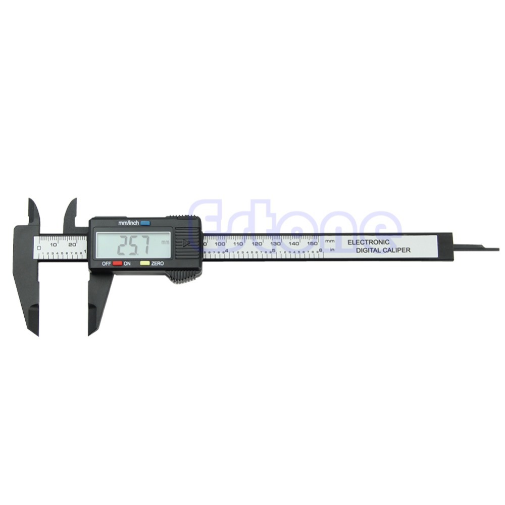 150mm 6inch LCD Digital Electronic Carbon Fiber Vernier Caliper Gauge Micrometer