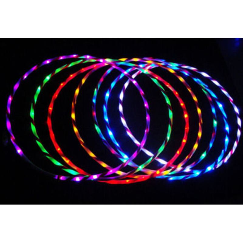 New Colorful Light Flash LED Plus Hula Hoop Fitness Sports Increased 60cm 70cm 80cm 90cm Fitness & Body Building Equipments