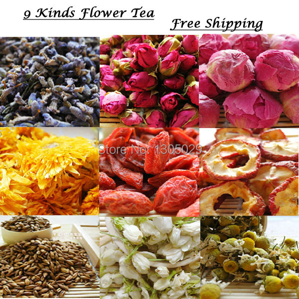 100 Natural Flower Tea 9 Kinds Chinese Flower Tea Jasmine Lavender Rose Hawthorn Peony Chamomile Wolfberry