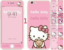 Glass film for iPhone 6 case 6S 4.7″ 5.5″inch Painted pink cats kittys Tempered Glass Screen Protector front+back cover