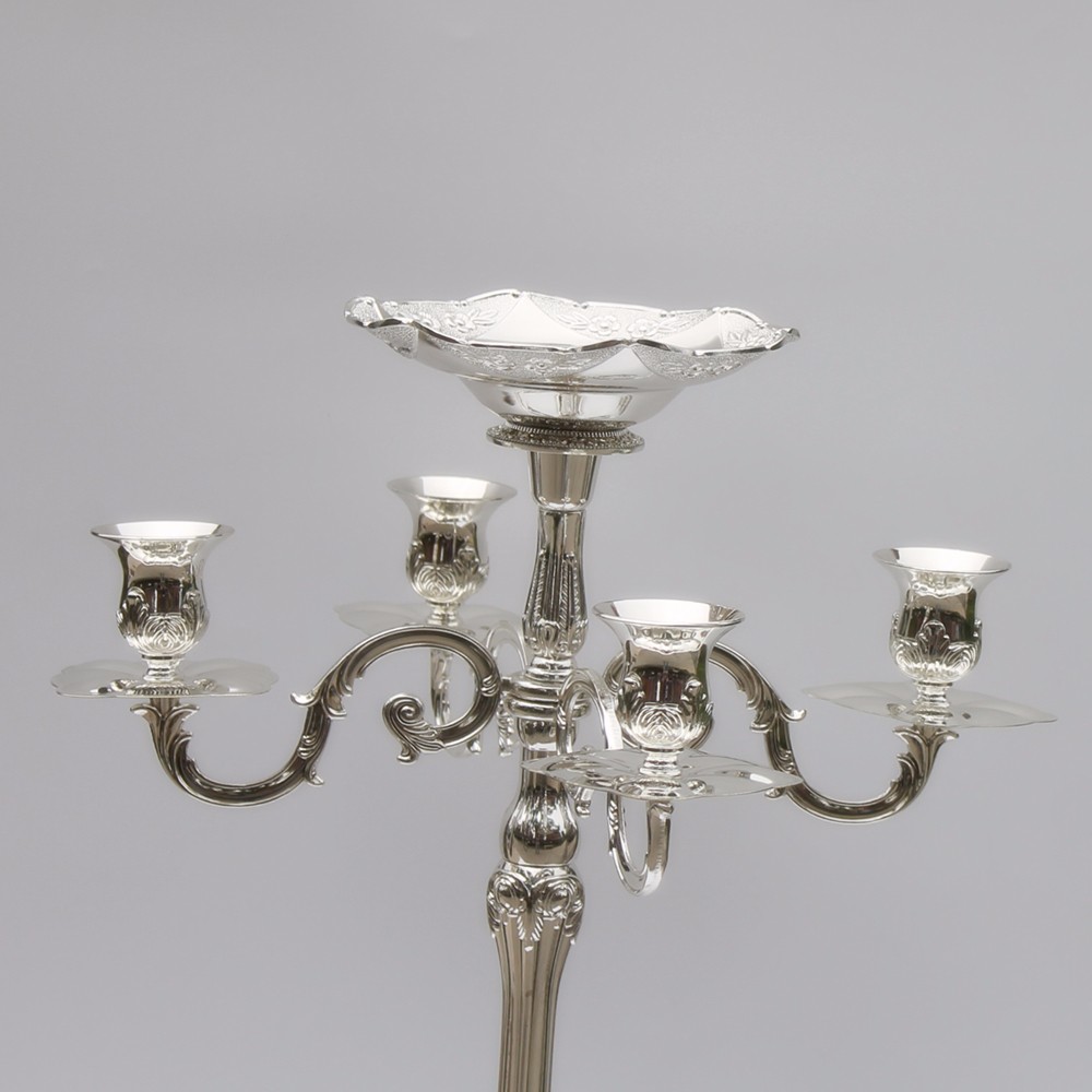 Top rated silver plated floor candelabra 83cm metal candle holder, pure