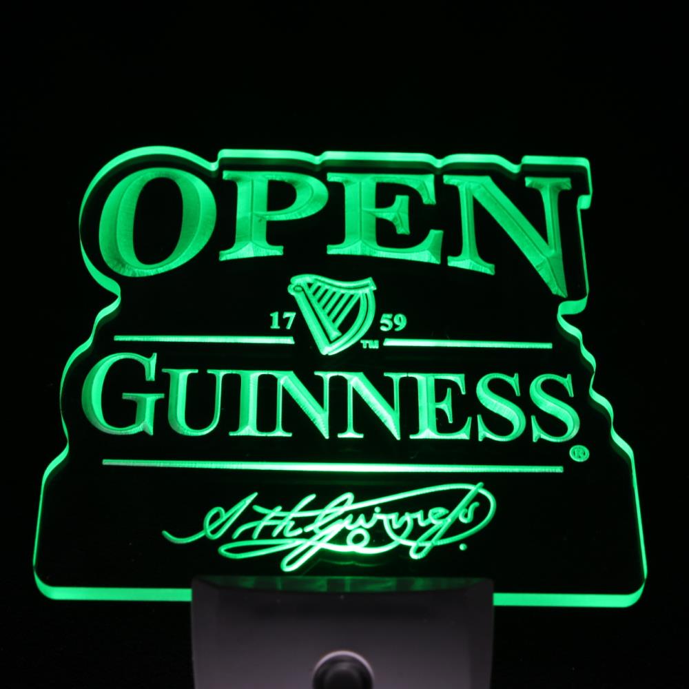 ws0007 Guinness OPEN Bar Beer Decor Day/ Night Sensor LED Night Light