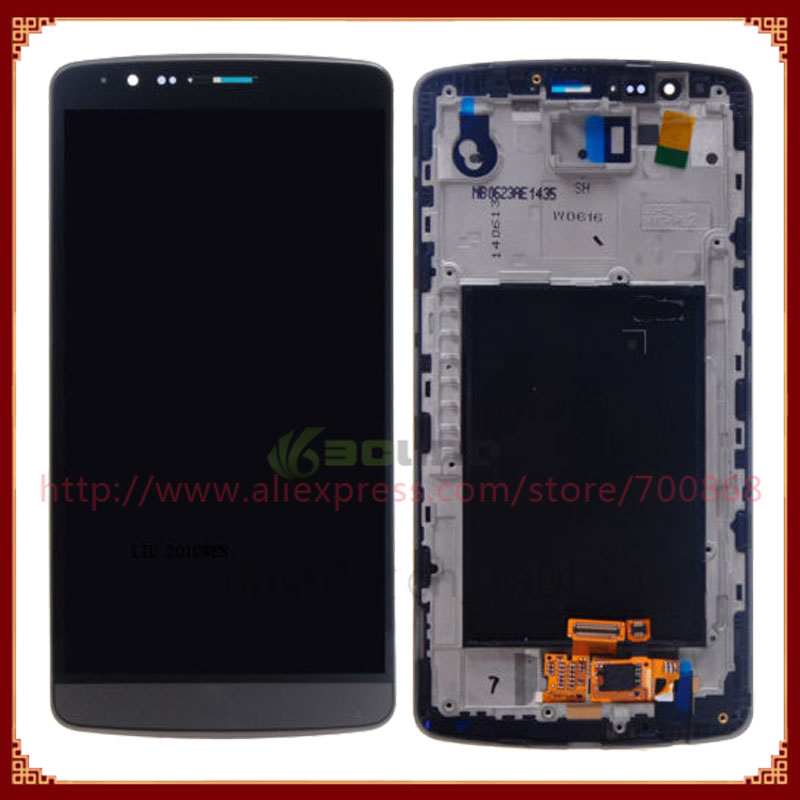 100% Guarantee LCD Display Touch Screen Digitizer Frame Assembly For LG Optimus G3 D850 D855 Grey Free Shipping
