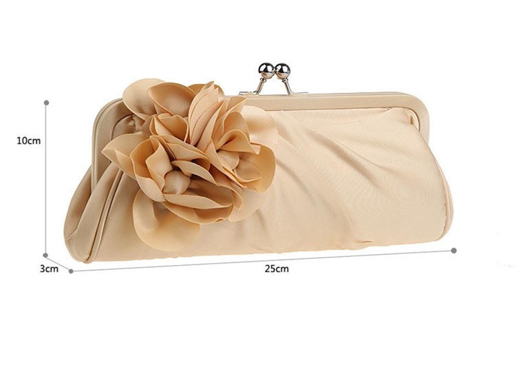 Wholesale 2015 New 3D Flower Silk Elegant Evening Bag Lady Three