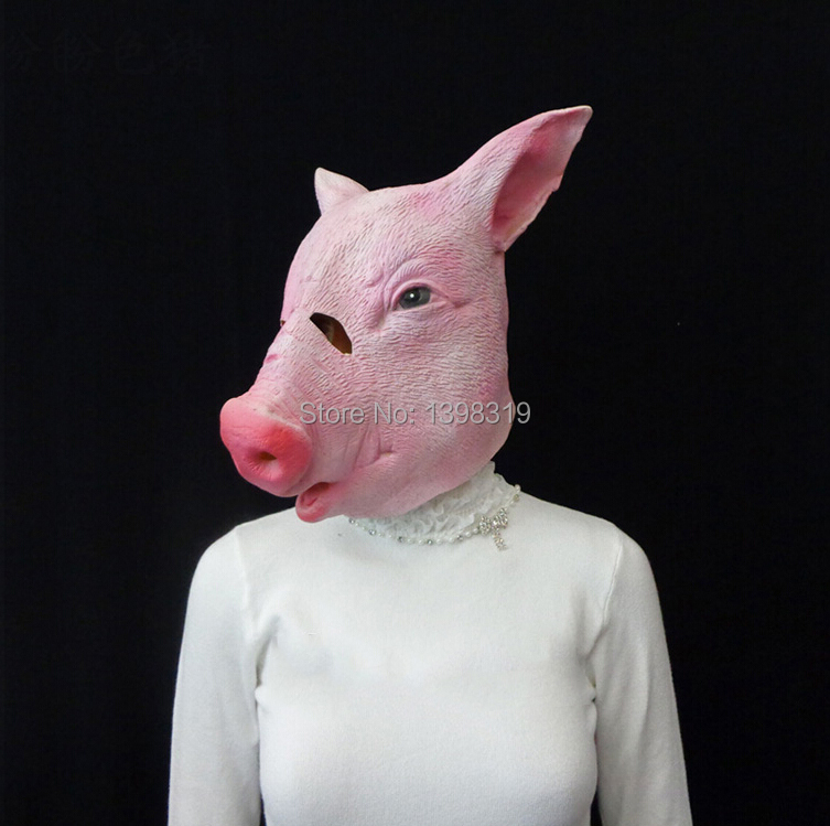 Free Shipping Pig Pink Women Halloween Latex