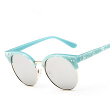 2016 Brand designer Round Sunglasses Women Oculos UV400 Points sun glasses fashion Female eyewear Women’s shades outdoor sports