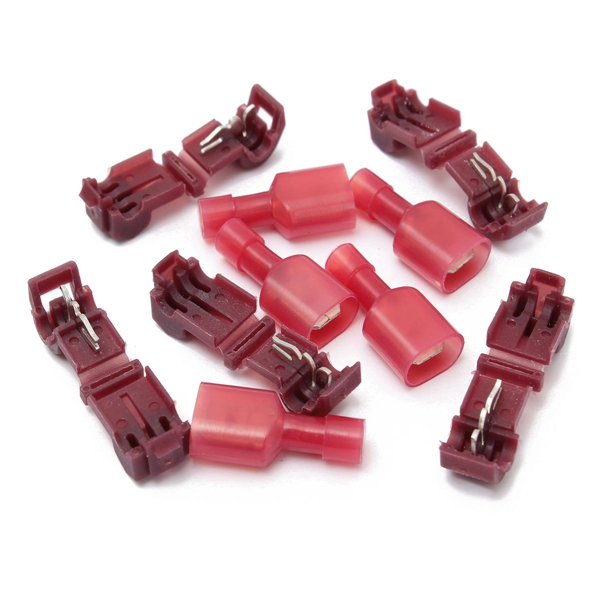 Brand New 10PCS Red Quick Splice Wire Terminals Male Spade Connectors 0 5 1 5mm 22