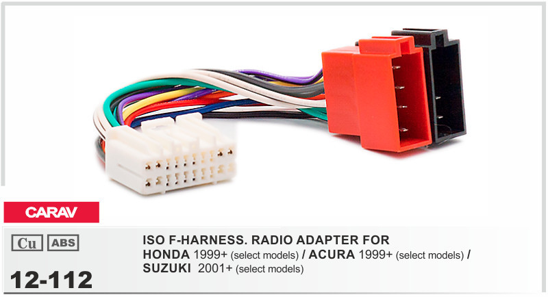 carav 12 112 iso f harness radio adapter for honda 1999 acura