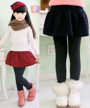 New Arrive 2014 winter Retail girl legging Girls Skirt pants Cake skirt girls warm pants kids