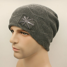 Mens Grey Beanies Woolen Knitting Winter Hip Hop Cap British Flag Hat Burgundy Fashion Warm Skullies